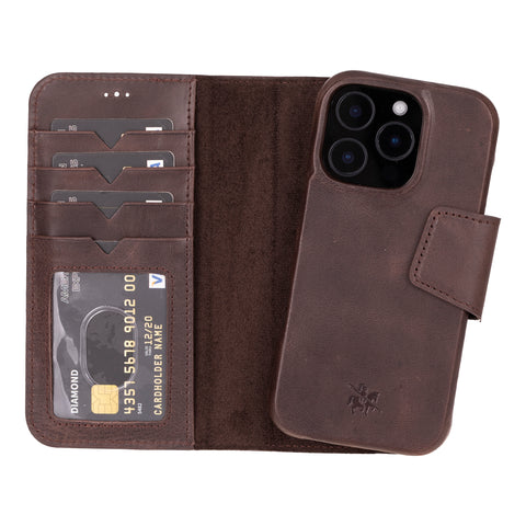 Funda tipo billetera de cuero desmontable con bloqueo RFID Ravenna para iPhone 15 Pro