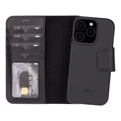 Funda tipo billetera de cuero desmontable con bloqueo RFID Ravenna para iPhone 15 Pro
