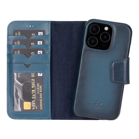 Funda tipo billetera de cuero desmontable con bloqueo RFID Ravenna para iPhone 15 Pro
