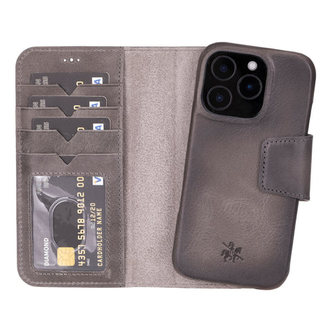 Funda tipo billetera de cuero desmontable con bloqueo RFID Ravenna para iPhone 15 Pro