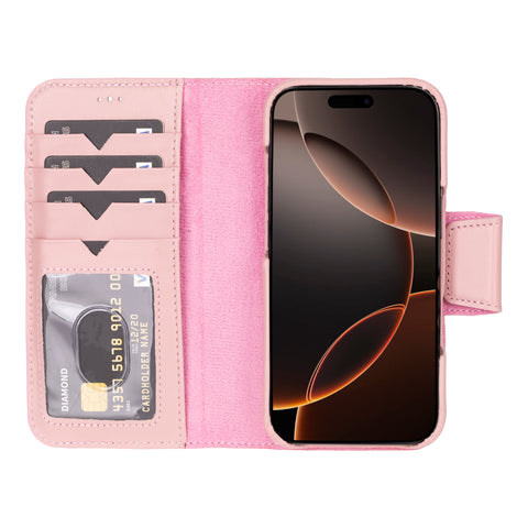 Funda tipo billetera de cuero desmontable con bloqueo RFID Ravenna para iPhone 15 Pro