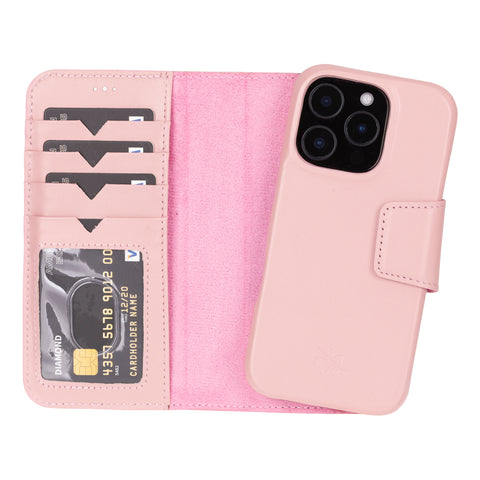 Funda tipo billetera de cuero desmontable con bloqueo RFID Ravenna para iPhone 15 Pro