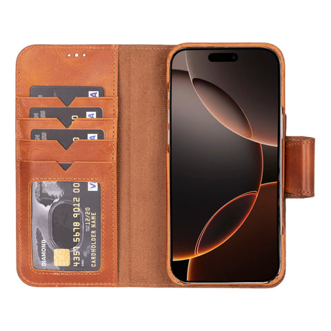 Funda tipo cartera de cuero desmontable con bloqueo RFID Ravenna para iPhone 15 Pro Max