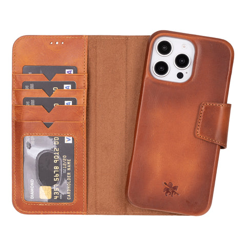 Funda tipo cartera de cuero desmontable con bloqueo RFID Ravenna para iPhone 15 Pro Max
