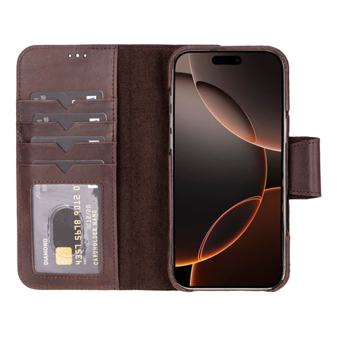 Funda tipo cartera de cuero desmontable con bloqueo RFID Ravenna para iPhone 15 Pro Max