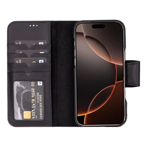 Funda tipo cartera de cuero desmontable con bloqueo RFID Ravenna para iPhone 15 Pro Max