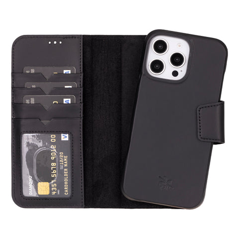 Funda tipo cartera de cuero desmontable con bloqueo RFID Ravenna para iPhone 15 Pro Max