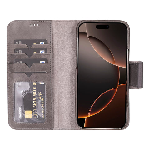 Funda tipo cartera de cuero desmontable con bloqueo RFID Ravenna para iPhone 15 Pro Max
