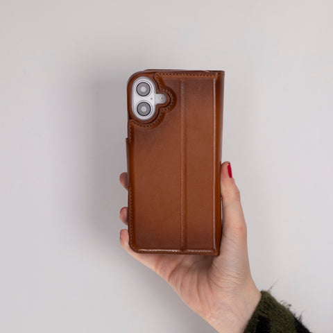 Vicenza RFID Blocking Detachable Leather Wallet Case for iPhone 16