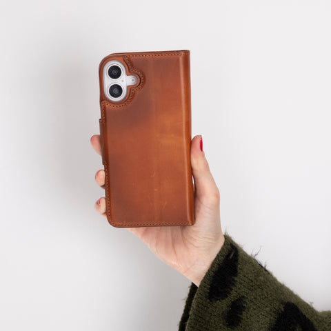 Vicenza RFID Blocking Detachable Leather Wallet Case for iPhone 16