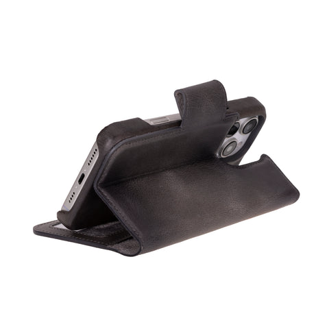 Funda tipo billetera de cuero desmontable con bloqueo RFID Ravenna para iPhone 15 Pro