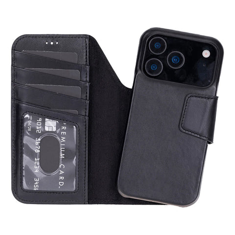 Elite Magic iPhone 17 Pro Leather Detachable Wallet Case