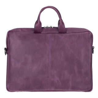 Apollo Leather Business Briefcase / Laptop Case 16" - Dark Purple