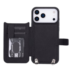 Fermo Funda de cuero para teléfono con billetera cruzada para iPhone 15 Pro