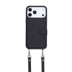 Fermo Funda de cuero para teléfono con billetera cruzada para iPhone 15 Pro