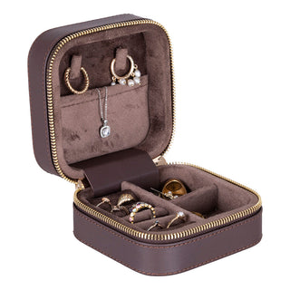 Amanda Leather Jewelry Box - Espresso / Medium