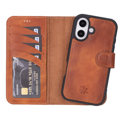 Ravenna RFID Blocking Detachable Leather Wallet Case for iPhone 16