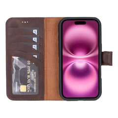 Ravenna RFID Blocking Detachable Leather Wallet Case for iPhone 16