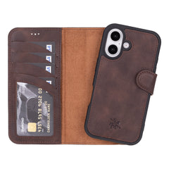 Ravenna RFID Blocking Detachable Leather Wallet Case for iPhone 16