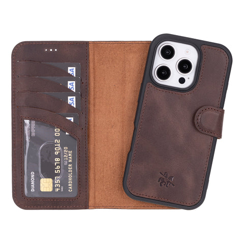 Ravenna RFID Blocking Detachable Leather Wallet Case for iPhone 16 Pro Max