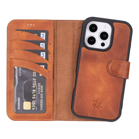Ravenna RFID Blocking Detachable Leather Wallet Case for iPhone 16 Pro Max