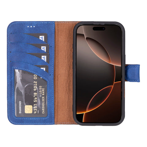 Ravenna RFID Blocking Detachable Leather Wallet Case for iPhone 16 Pro Max
