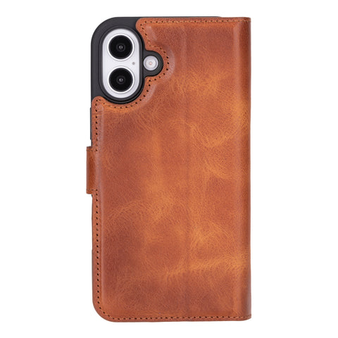 Ravenna RFID Blocking Detachable Leather Wallet Case for iPhone 16 Plus