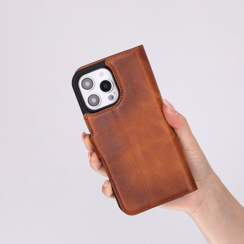 Ravenna RFID Blocking Detachable Leather Wallet Case for iPhone 16 Pro Max