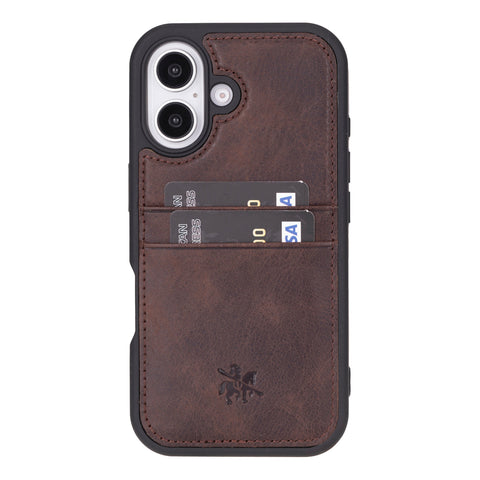 Funda tipo billetera de cuero Capri Snap On para iPhone 15 Plus