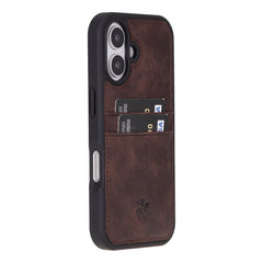Funda tipo billetera de cuero Capri Snap On para iPhone 15 Plus