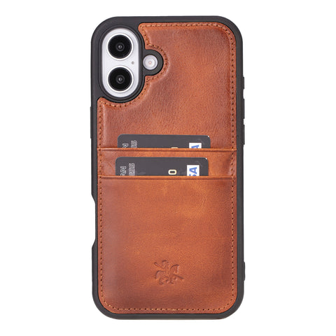 Funda tipo billetera de cuero Capri Snap On para iPhone 15 Plus