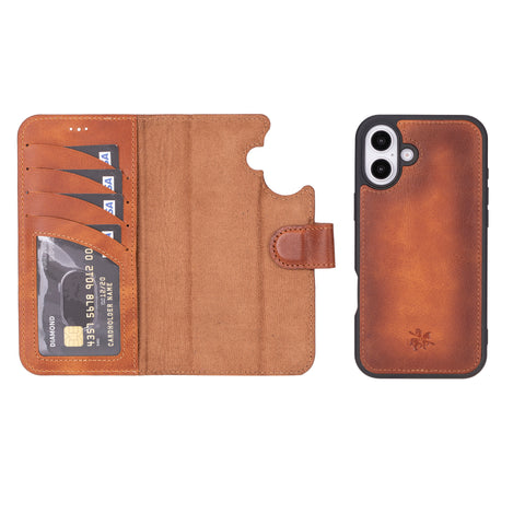 Ravenna RFID Blocking Detachable Leather Wallet Case for iPhone 16