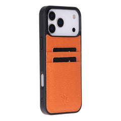 Funda tipo billetera de cuero Capri Snap On para iPhone 15 Pro Max