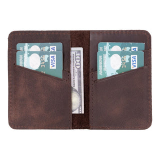 Enrico Genuine Leather Card Holder - Dark Brown