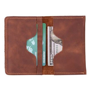 Enrico Genuine Leather Card Holder - Brown