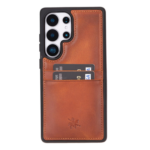 Funda tipo billetera de cuero Capri Snap On para Samsung Galaxy S24 Ultra