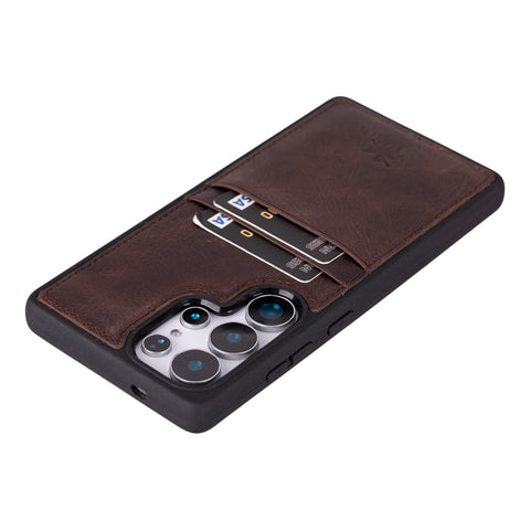 Funda tipo billetera de cuero Capri Snap On para Samsung Galaxy S24 Ultra