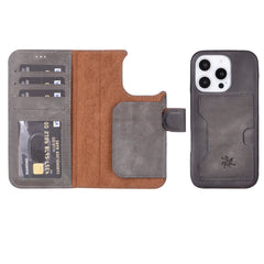 Funda tipo billetera de cuero con bloqueo RFID Florence para iPhone 15 Pro