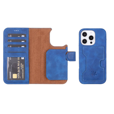 Funda tipo billetera de cuero con bloqueo RFID Florence para iPhone 15 Pro