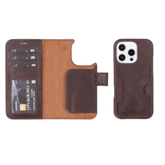 Funda tipo billetera de cuero con bloqueo RFID Florence para iPhone 15 Pro