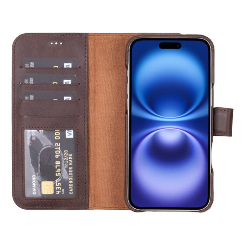 Florence RFID Blocking Leather Wallet Case for iPhone 16 Plus
