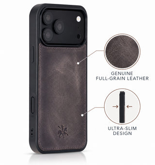 Funda de cuero Lucca Snap On para iPhone 15 Pro
