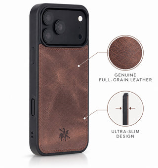 Funda de cuero Lucca Snap On para iPhone 15 Pro