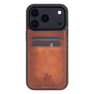 Funda tipo billetera de cuero Capri Snap On para iPhone 15 Pro Max