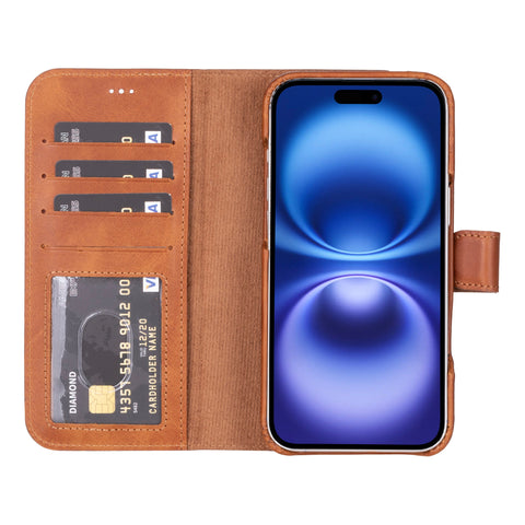 Florence RFID Blocking Leather Wallet Case for iPhone 16 Plus