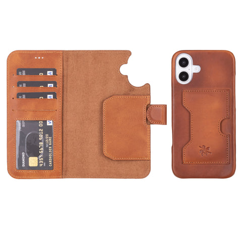 Florence RFID Blocking Leather Wallet Case for iPhone 16 Plus