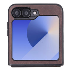 Funda de cuero Lucca Snap-On para Samsung Galaxy Z Flip 5 (6,7 pulgadas)