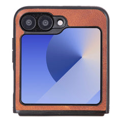 Funda de cuero Lucca Snap-On para Samsung Galaxy Z Flip 5 (6,7 pulgadas)