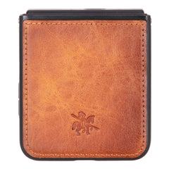 Funda de cuero Lucca Snap-On para Samsung Galaxy Z Flip 5 (6,7 pulgadas)