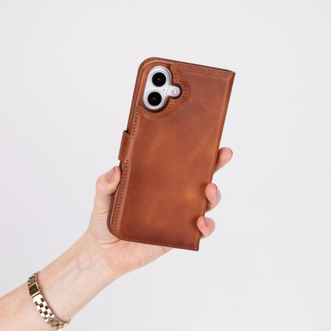 Florence RFID Blocking Leather Wallet Case for iPhone 16 Plus